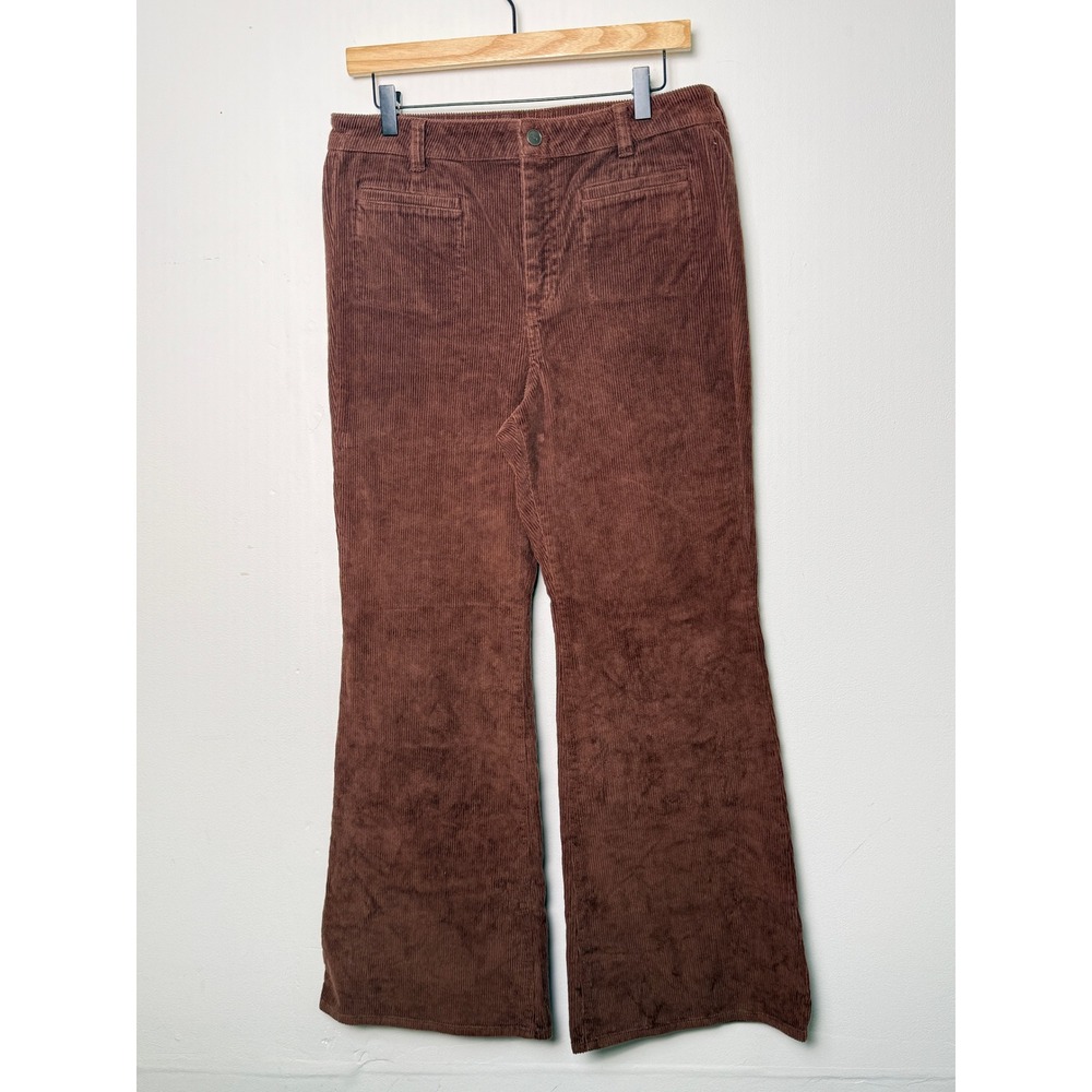 J.Crew Brown Corduroy Wide Leg Pants Size 30P Petite Mid Rise Retro Casual